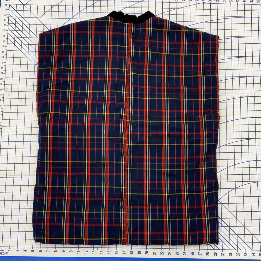 Kurume Hanten Jacket/Coat Vest 25 X 31 Blue/Red/Yellow Japanese Style - Picture 2 of 4